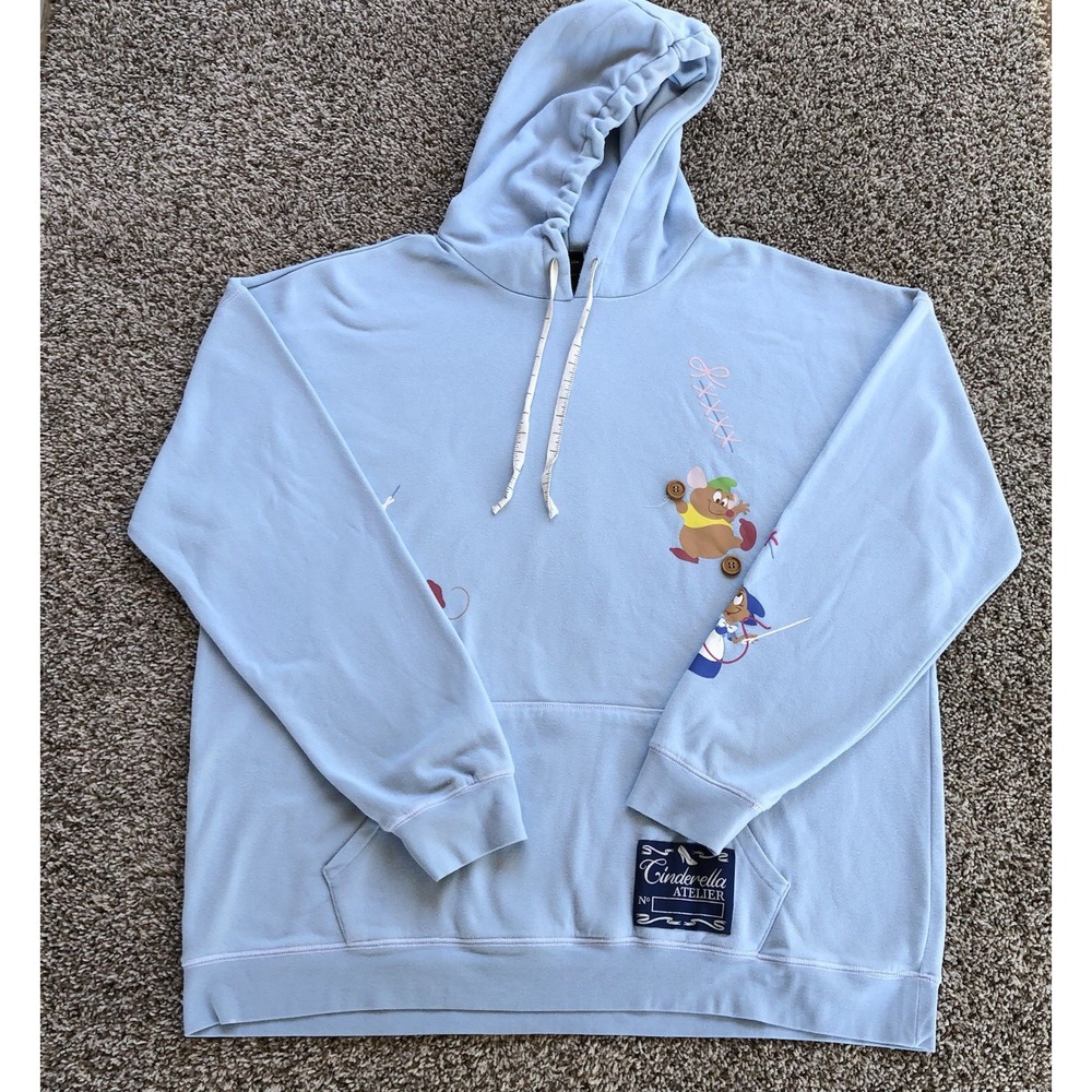 Disney Princess Cinderella Hoodie Size 3XL Sewing Mice Blue Comfort Pullover